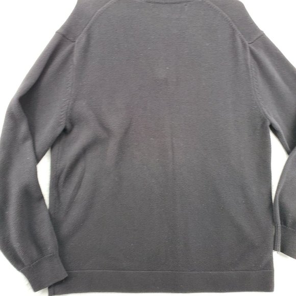 Perry Ellis Sweater Men's Long Sleeve 1/4 Zip Mock Neck Pullover Black XL - Picture 9 of 10